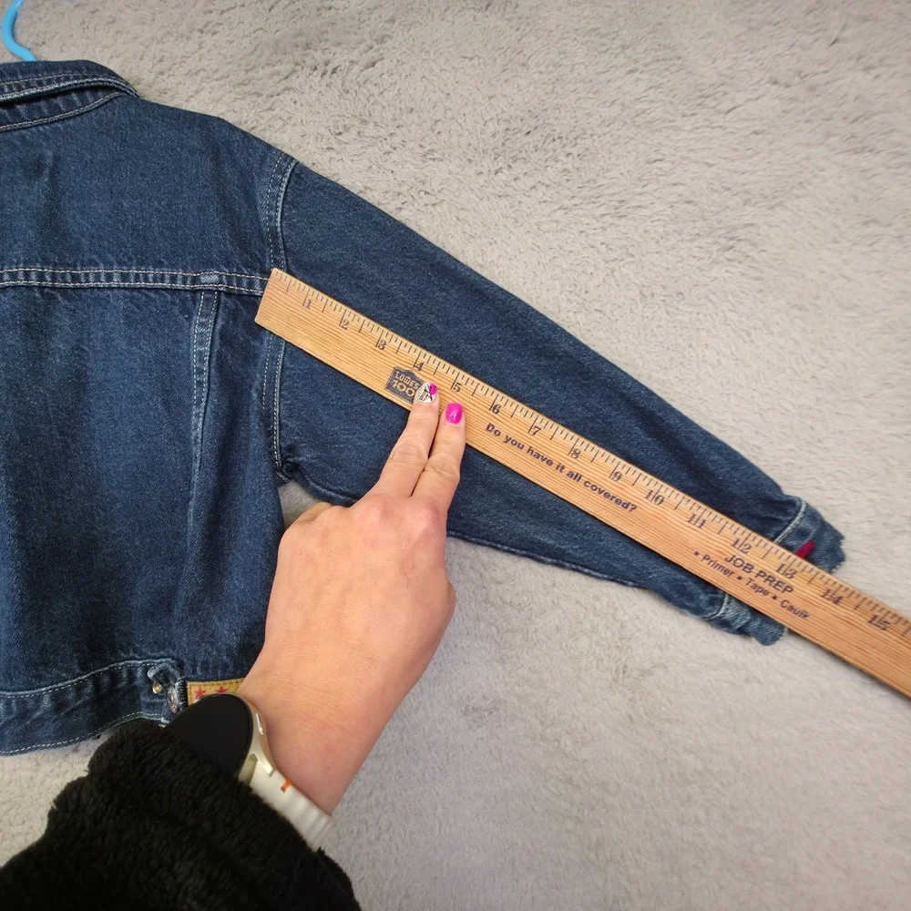 Vintage Guess Jacket Girl 6 Blue Denim‎ Dark Wash Classic Western Trucker Y2K